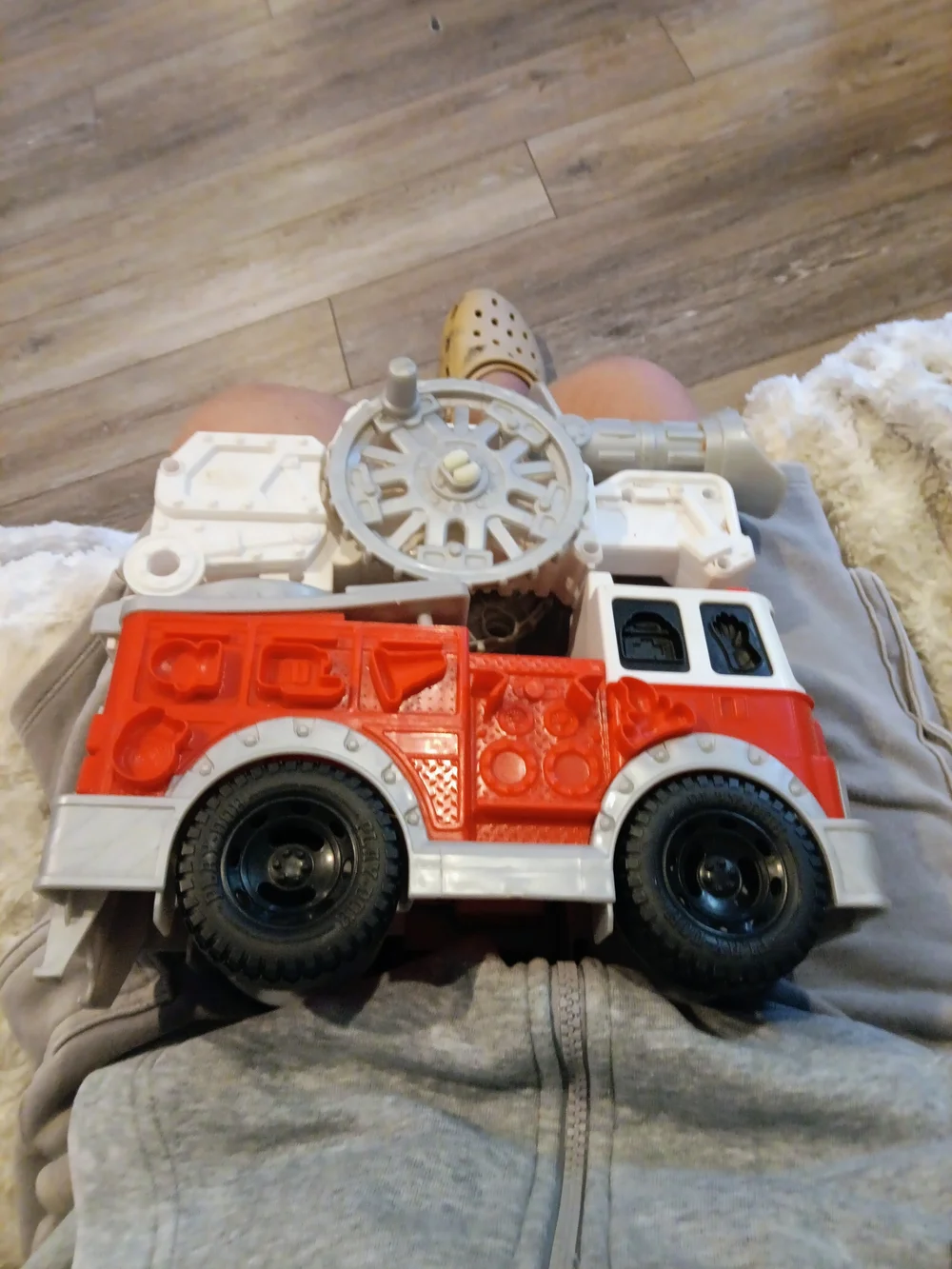Red and White Kids Fire Truck Bath Toy - Durable Play Vehicle